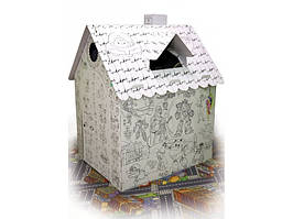 Картонний ігровий будиночок розмальовка для дітей