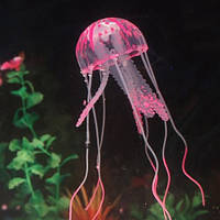 Медуза в аквариум силиконовая 65 на 140 мм розовый