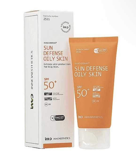 Сонцезахисний крем Innoaesthetics SPF 50 Sun Defense UVP 50+ Oily Skin
