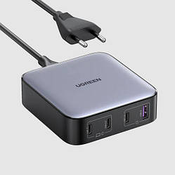 Зарядний пристрій настільний Ugreen Nexode 100 W GaN 1xUSB-A+3xUSB-C Power Delivery Grey (CD328)