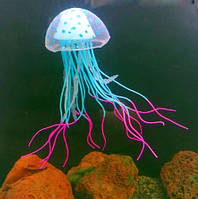 Силиконовая голубая медуза в аквариум - диаметр шапки 5,9см