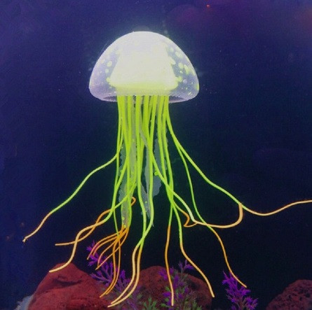 Медуза для аквариума декоративная 55 на 150 мм желтый - фото 1 - id-p1887654654