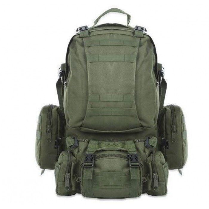 Рюкзак тактичний військовий із підсумками 55 л Tactical Backpack oliva B08