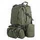 Рюкзак тактичний військовий із підсумками 55 л Tactical Backpack oliva B08, фото 3
