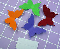 Украшения на стену бабочки разноцветные - в наборе 20 штук размером 8*5см, картон, есть 2-х сторонний скотч
