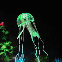 Медуза для аквариума силиконовая 10 на 22 см зеленый