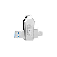 Флеш-накопитель XO U50 64GB Type-c to USB OTG Silver