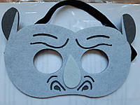 Детская маска карнавальная - размер 11*18см, текстиль, на резинке
