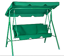Гойдалка садова з подушками до 240 кг. FUNFIT Relax Польща зелена з навісом і матрацом