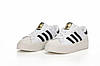 Жіночі кросівки кеди Adidas Superstar Platform Bonega високі Адідас Суперстар на платформі білі з чорним шкіряні, фото 4