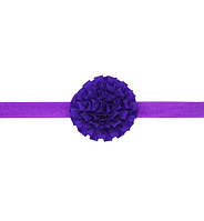 Фиолетовая повязка для детей на голову - размер универсальный (на резинке), цветок 7см