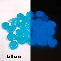 Фосфорные камни в аквариум темно-голубые - в наборе 10шт., (размер одного камня 1,5-2,5см), смола