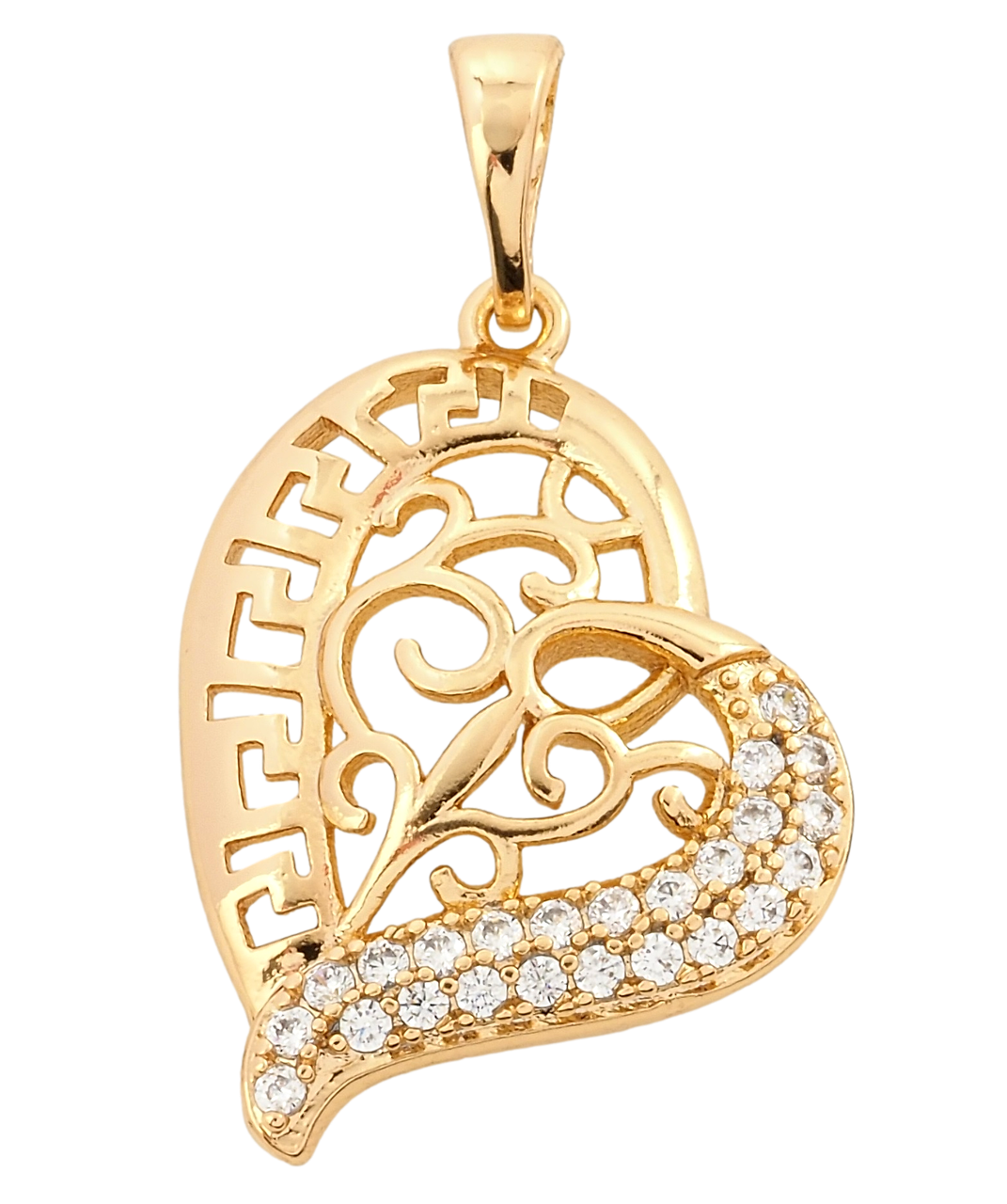 Кулон Xuping Позолота 18K "Різьблене серце з цирконієм" для ланцюжка до 5мм