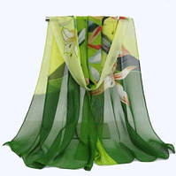 Женский шарфик зеленый - размер 150*50см, полиэстер