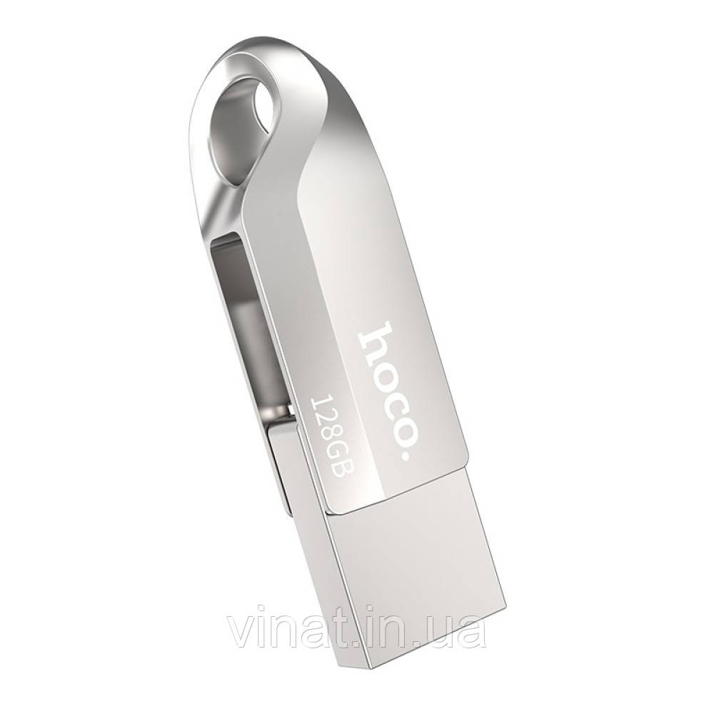 USB Флешка 2в1 128GB Type-C / USB 3.0 для телефону, комп'ютера HOCO Wise USB3.0 UD8 Сірий