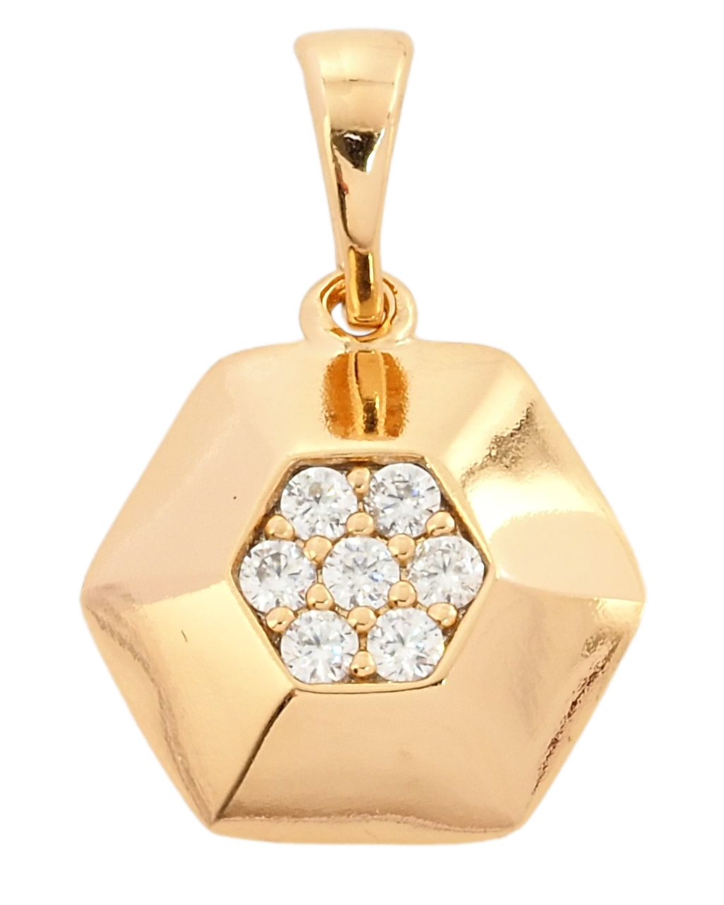 Кулон Xuping Позолота 18K "Шестикутник з цирконієм" для ланцюжка до 5 мм