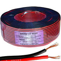Кабель живлення 2 жили 10х0.2мм, 0.32мм2, CCA 20AWG, червоно-чорний, 100м, Sound Star