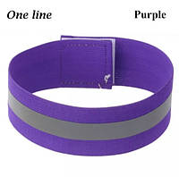 Светоотражающий браслет на одежду фиолетовый - ширина 4см, длина 35см