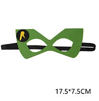 Маска карнавальная детская зеленая, размер маски 17,5*17,5см