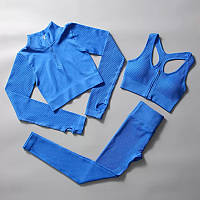 Костюм для фитнеса женский L синий