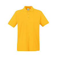 Летняя мужская футболка поло из хлопка желтого цвета - S, M, XL, 2XL, 3XL