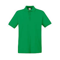 Мужская рубашка поло хлопковая однотонная ярко-зеленая - XL, 3XL