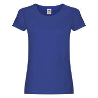 Ярко-синяя молодежная женская футболка на лето под нанесение - XS, XL