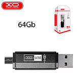 USB Флешка Flash Drive XO U70 USB-MicroUSB 2.0/64Gb практична Чорний, фото 4