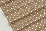 Бязь Польская горохом 7мм на світло-коричневому тлі. №В-150, фото 2