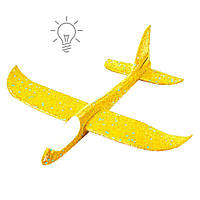Уценка. Метательный планер "Пенолет" 50 см (желтый) - нет одного крыла и не светится