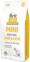 Сухий корм для собак мініатюрних порід Brit Care Mini GF Hair & Skin шкіра та шерсть, беззерновий 7 кг