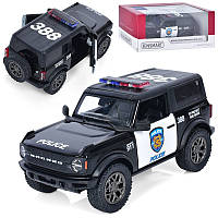 Модель машини джип KINSMART FORD BRONCO (2022) 5'' Police металева інерційна, KT5438WP