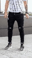 Молодіжні чоловічі чорні джинсові штани чорні slim - 29, 30, 32, 33, 34