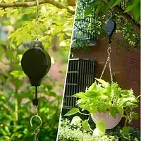 Кованый кронштейн для цветов, крючек держатель для вазонов на балкон или сад с регулировкой длинны 2шт черные