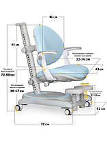 Дитяче комп'ютерне крісло трансформер для школяра з підлокітниками | Mealux Ortoback Plus, фото 2