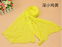 Женский шарфик желтый - размер шарфа 170*40см, хлопок, полиэстер