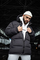 Пуховик чоловічий зимовий oversize "Heat" темно-сірий - S, M, L, XL