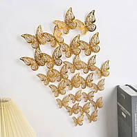 Бабочки интерьерные на стену - в наборе 12шт. разных размеров, в набор входит 2х сторонний скотч