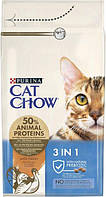 Сухий корм для котів Purina Cat Chow Feline 3 в 1 з індичкою 1.5 кг