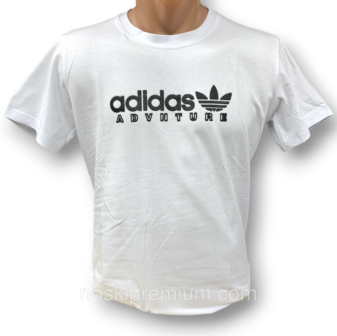 Футболка чоловіча стрейчева Adidas, Туреччина, розміри 46-54, біла, 011710