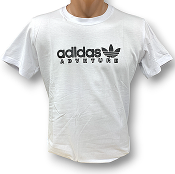 Футболка чоловіча стрейчева Adidas, Туреччина, розміри 46-54, біла, 011710