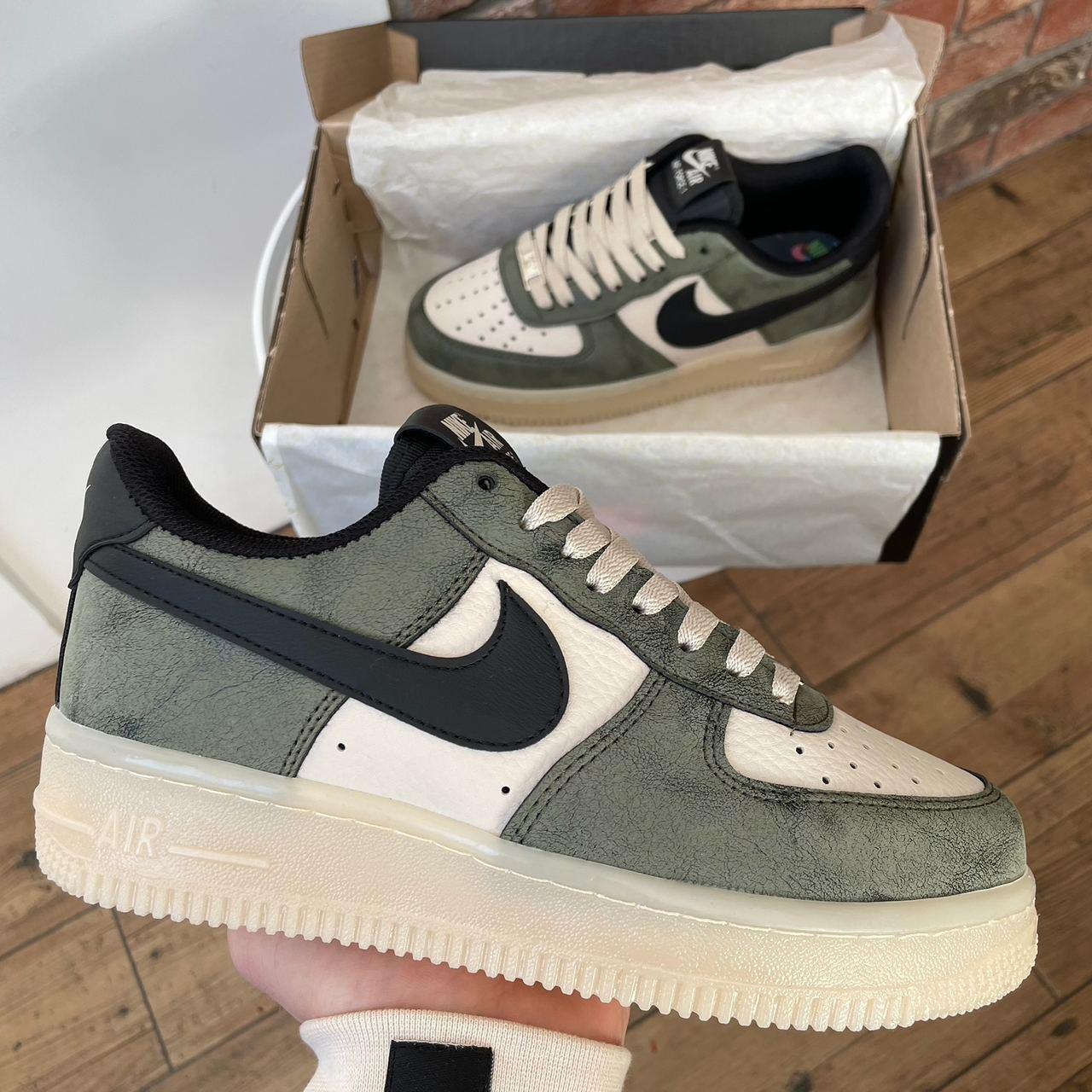 Khaki af1 cheap