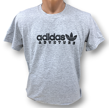 Футболка чоловіча стрейчева Adidas, Туреччина, розміри 46-54, світло-сіра, 011711