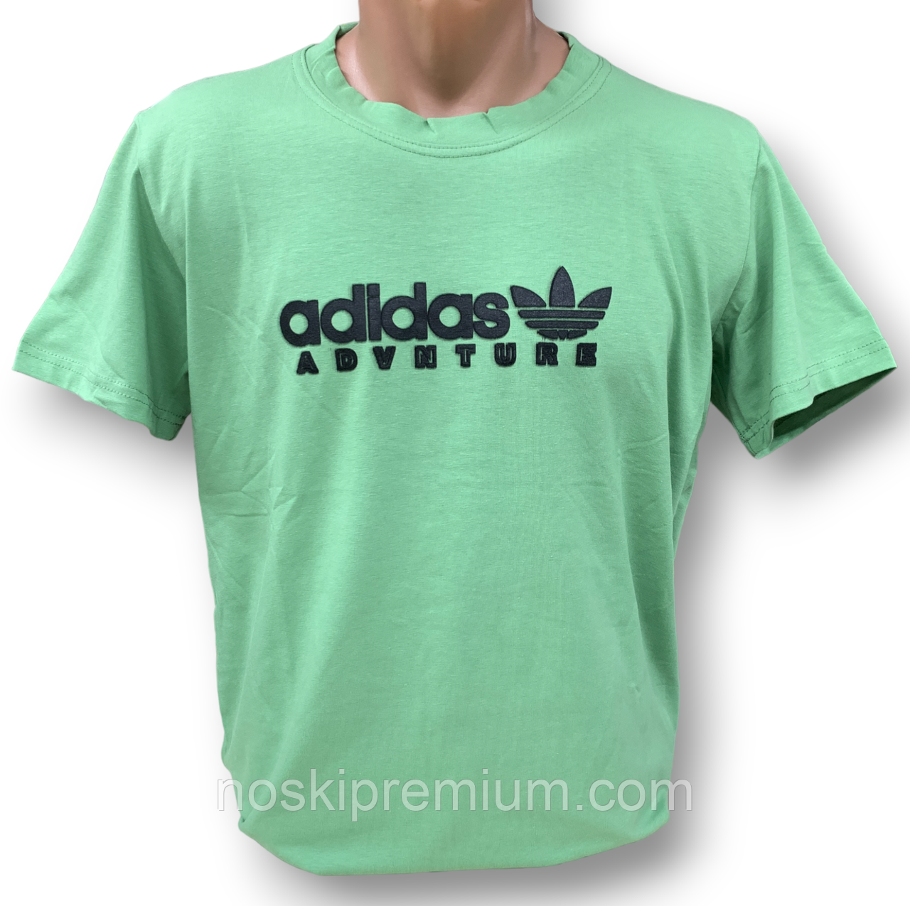 Футболка чоловіча стрейчева Adidas, Туреччина, розміри 46-54, зелена, 011713