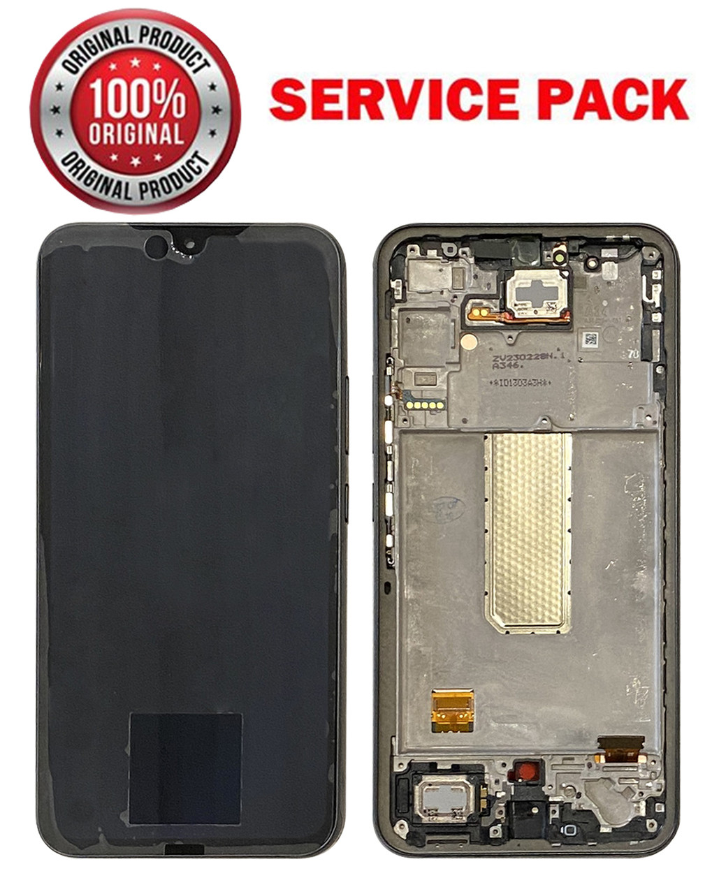 Дисплейный модуль (экран) для Samsung A346 (SM-A346E, SM-A346B) Galaxy A34 5G чорний У рамці 100% SERVICE PACK