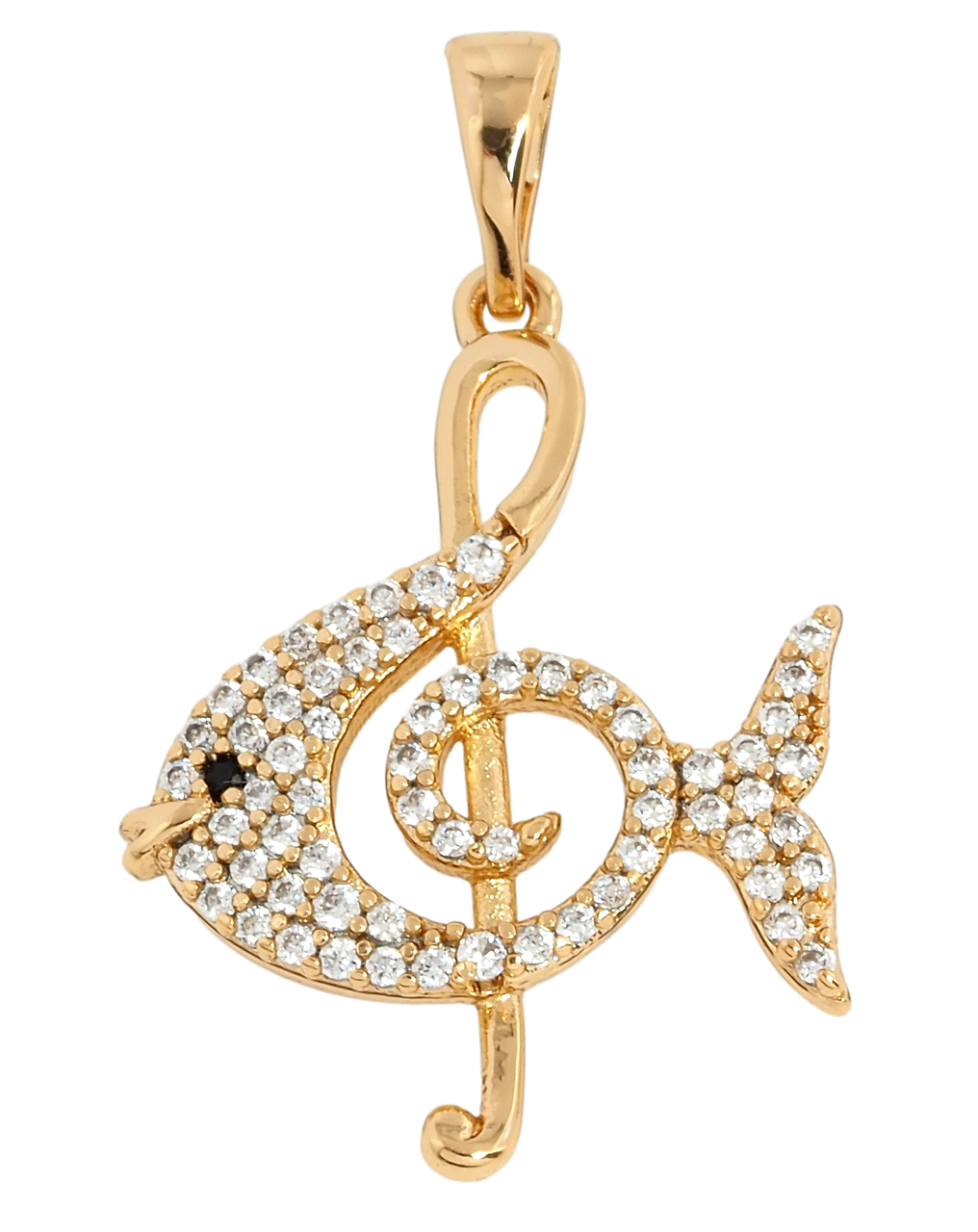 Кулон Xuping Позолота 18K "Рибка-Скрипковий ключ" для ланцюжка до 5мм