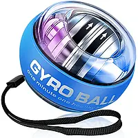 Тренажер гироскопический для кистей рук Power LED Gyro Ball D110 Синий. Кистевой тренажер, Гиробол, Эспандер