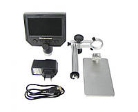 Цифровой микроскоп с монитором 4.3" и штативом G600+ (запись видео и фото на microSD (16gb class 10), фокус