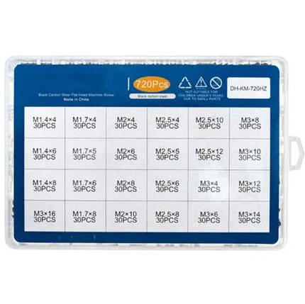 Гвинти потаємні для ноутбуків M1.4 М1.7 М2 М2.5 M3, 720 шт., фото 1