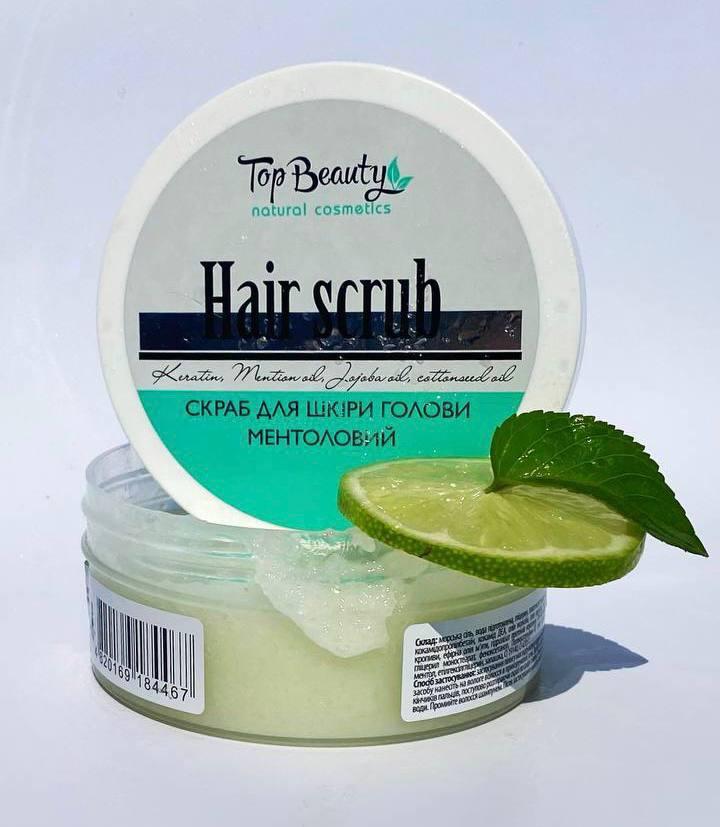 Скраб-пілінг для шкіри голови з ментолом та маслом м'яти Top Beauty, 250 мл
